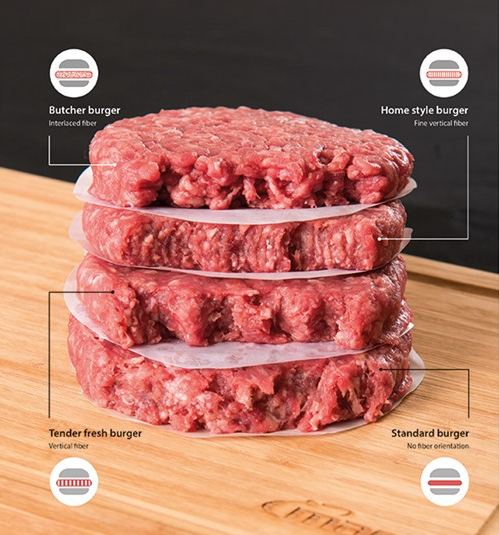 Potravinářský stroj na zpracování masa – hamburgery